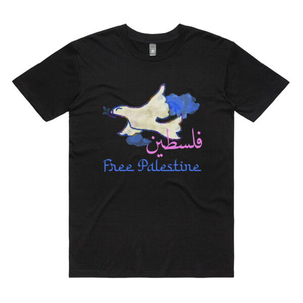 Free Palestine Dove Unisex Tee Black Thumbnail